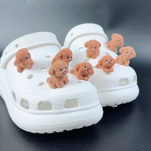 1/8PCS Fashion Shoe Charms Set Accessories Hole Shoe Buckle Cute Teddy Dog DIY 3D Shoes Decorations for Bogg Bag Kids Gift