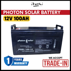 PHOTON SOLAR 12V 100Ah 150AH 200AH Solar Battery High Capacity Gel Type Deep Cycle Battery Farm Plantation