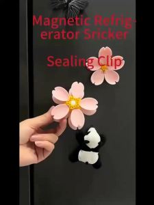 5 Chiếc Kẹp Túi Từ Tính Thiết Kế Hình Cánh Hoa Sakura Kẹp Niêm Phong Bằng Nhựa Chắc Chắn Trang Trí Cho Tủ Lạnh Túi Đựng Đồ Ăn Nhẹ & Bảo Quản Nhà Bếp