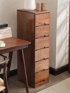 HENGDEMU | Movable Slim Fit New Chinese Style Solid Wood Drawer-type Storage Cabinet