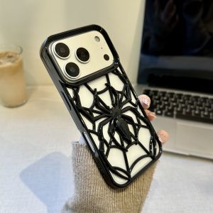 Luxury 3D Hollow-Out Spider Phone Case For iPhone 18 Air 17 16 15 14 Plus 13 12 11 ProMax Heat Dissipation Shockproof Back Cover