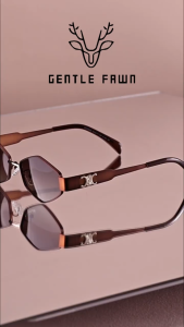Gentle Fawn Kacamata Sunglasses Polarized Anti Silau Style Hexagonal Fashion Wanita Trendy Style Bahan TR90+Metal Kuat Kokoh 33009