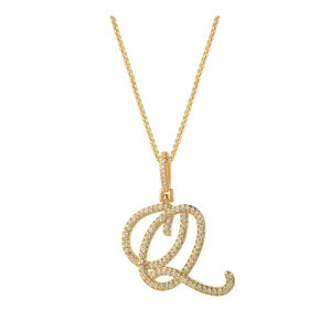 2026 New Year Gift | Cursive A-Z Initial Letter Necklace Golden Holiday Gift | Christmas Gift | Cubic Zirconia Stone