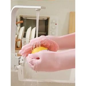 Bao Tay Rửa Chén Silicon Găng Vệ Sinh Nhà Cửa Đa Năng Có Gai Tạo Bọt siêu sạch -HAUSE
