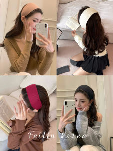 Gray Knitted Hairband Wide Edge French Style Womens High Hairline Headwear Fashionable Hair Accessories by E Dream Ling