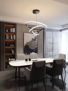 Modern LED Chandeliers Metal Material Tricolor Dimmable /Remote Control Lampu LED Bilik Tidur Living Room Light Restaurant Lights Ceiling Lamp