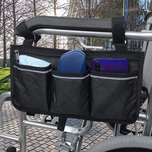 Universal Wheelchair Rear Hanging Storage Bag Elderly Outdoor Shopping Cloth Pouch Organizer Convenient Wheelchair Accessory