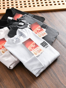 Self-Heating Double-Sided German Velvet Mens Autumn Winter Half-High Collar Long Sleeve T-Shirt Base Shirt Youth Popular Basic Style