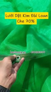Tấm Lưới Che Nắng Dệt Kim Màu Xanh May Viền Đóng Khoen Lưới Che Mái Hiên Bán theo 1 mét tới