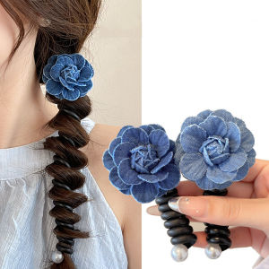 【♡Lovely girls house♡】Korean Coil Hair Tie Kids Girl Ponytail Hair Rope Fashion Scrunchies Japanese Braided Telephone Cord Hair Ring