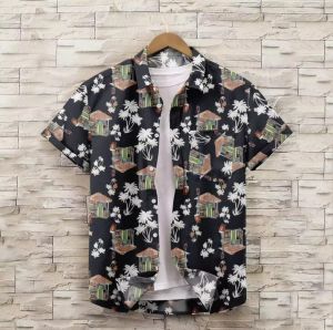PROMO paket 2 kemeja 50 RIBU KEMEJA MOTIF PANTAI LENGAN PENDEK HEM SURFING baju dustro Terlaris