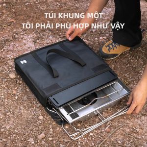 CAMPINGMOON G-38-B Có Thể Gập Lại Bàn Lưới Có Túi Bảo Quản Đa Năng Dã Ngoại Ngoài Trời BBQ Bàn Khăn Trải Bàn Tote Cho Cắm Trại