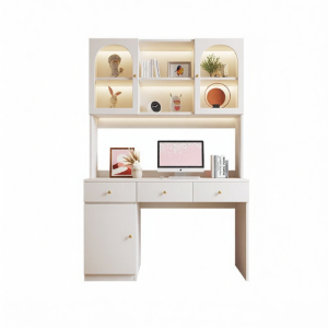 PAMEDI | Cream Style Practical Wooden Study Desk Bookshelf Combo