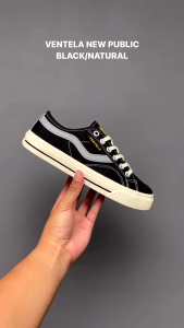 SEPATU VENTELA NEW PUBLIC BLACK NATURAL LOW CUT SNEAKERS KASUAL GLOW