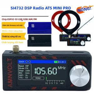 Máy Thu Sóng Radio Mini AMNVOLT V3S Nâng Cấp Với SI4732 DSP USB AM FM ESP32-S3 Khuếch Đại Tai Nghe Hi-Z Đa Băng Tần Thiết Bị Di Động AMNVOLT
