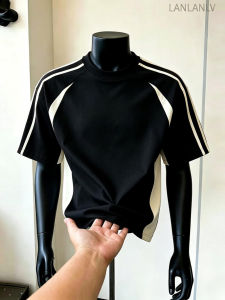 Colorblock Stripes Summer Short Sleeve Stylish T-Shirt