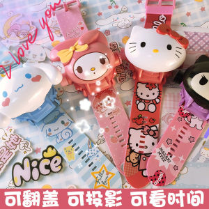 3D Projection Electronic Watch Sanrio Series Cartoon Model Action Figures Toys Kuromi Melody Cinnamoroll KT cat Disney Lotso Frozen Minnie Spiderman Anime Peripherals Children Wristband Boy Girl  Birthday Gifts