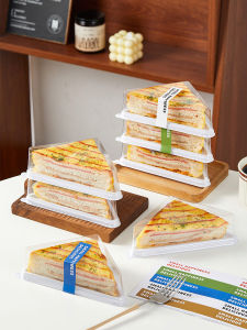 เชิงพาณิชย์สามเหลี่ยมแซนวิชอบขนมปังกล่องบรรจุภัณฑ์ไร้สาระ โปร่งแสง อุปกรณ์ทําอาหารในครัวกล่องขนม