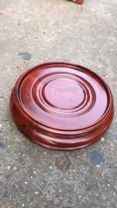 Kỷ tròn không chân nguyên khối kê bát hương gỗ hương cao 6cm