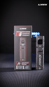 AIMWIN EI6 3100LM Ultra Slim EDC Flashlight OLED Display USB-C Rechargeable 305m Long Beam IP54 Water Resistant Dual Tail Switch Pocket Torch for Camping Hiking Car Emergency Outdoor