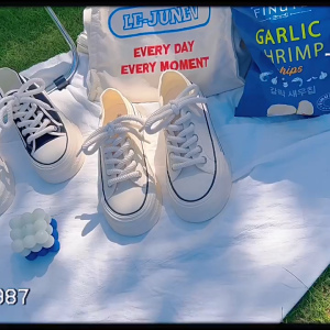 Giày thể thao độn đế nữ 5cm đế bằng tăng chiều cao vải canvas đi được 2 kiểu giày sục đi học đi chơi năng động M35