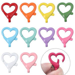 2/5Pcs/Lot Colorful Heart Shape Key Chain Hook Metal Lobster Clasp Hooks Key Rings Connectors for DIY Keychain Jewelry Making Findings Accessories
