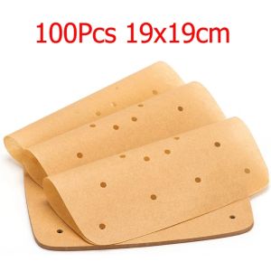 100pcs/Set Air Fryer Parchment Paper Disposable Liner 3 Size Disposable Air Fryer Liner Premium Perforated for Air Fryer Stream