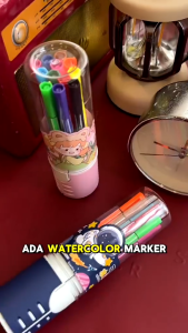 Estation - Spidol Warna Warni 1 Set Hexagonal Watercolor Marker Pen 12/24/36/48 Warna