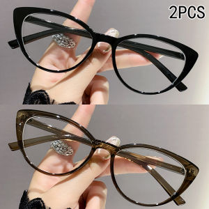 2PCS High-end Reading Glasses Fashion Anti-blue Glasses Internet Celebrity Cat-eye Elderly Reading Glasses 6115