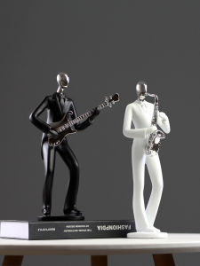 พิมพ์ลายตัวละครดนตรีหรูหราสไตล์นอร์ดิก ของตกแต่งสำนักงานและห้องนั่งเล่น ตุ๊กตาตกแต่งโต๊ะทำงาน วัสดุพลาสติก ของตกแต่งบ้าน