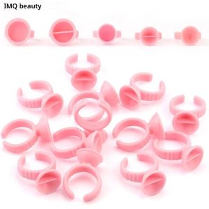 100 pcs แหวนกาวแบบใช้แล้วทิ้งพลาสติกถาวรแต่งหน้า Pigment ผู้ถือพาเลทสำหรับ Tattoo Eyelash Extension กาว Divider คอนเทนเนอร์