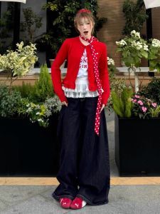 High Waist Wide Leg Denim Jeans Womens Spring Long Loose Drapey Floor-Length Blue Jeans High Rise Straight Cut Water Wash