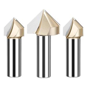 HUHAO | Slotting And Edge Shaping Woodworking Milling Cutter V-Shape 90 Degree Round Base
