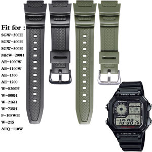 Resin watchband is suitable for Casio AE1200 AE-1100 MRW200H W-735 SGW200h/300h/400h mens outdoor sports waterproof belt