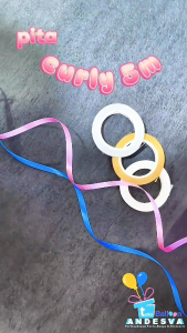 Pita balon ecer 5m / pita ribon / tali balon serut / pita balon helium