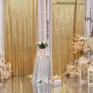Sequin Backdrop Curtain 60*240cm Glitter Photo Backdrop Curtain for Party Birthday Christmas Wedding Decoration