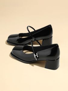 รองเท้าส้นสูง Mary Janes Daphne สำหรับผู้หญิง สไตล์ฝรั่งเศส ฤดูใบไม้ผลิและฤดูใบไม้ร่วง รองเท้าส้นเดี่ยว ส้นสูง ทรงปากนิ่ม รองเท้าแฟชั่น