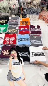 Áo Thun Thái Nữ [Mã A30] Form Vừa 40~60kg Cotton Chữ Cách Điệu Mềm Mịn Mát [NO BOYFRIEND]