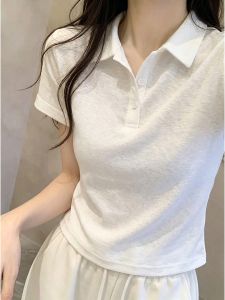 V.C.I | Slim White Bamboo Cotton Polo T-Shirt Women 2026 New Summer