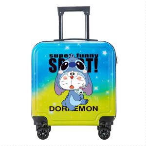 Childrens Cartoon Luggage New Gradient Pullalong Suitcase Silent Wheels Password Lock Travel Bag Gift Box Polyester Material