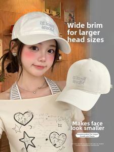 Zanning | Face-Slimming Letter Embroidered Baseball Cap Large Brim Deep Fitted Hat