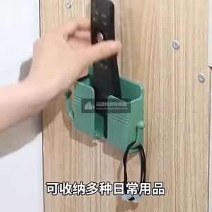 Phone Holder Wall Storage Mounted with Hook Remote Control Organizer Mobile Phone Charging Holder Wall Keys Hanger