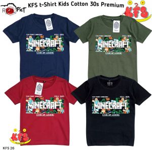 KFS 26 Atasan Baju Kaos Minecraft Anak Laki-laki Perempuan