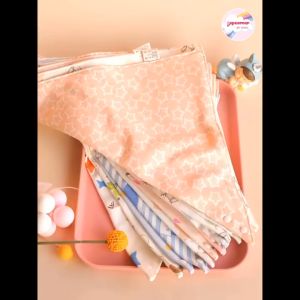 Set 5-10 Khăn Yếm Cho Bé Có Nút Bấm Siêu Mềm Mịn Cho Bé Sơ Sinh - 100% SỢI BÔNG COTTON HỮU CƠ TỰ NHIÊN