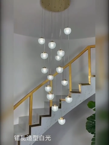 Acrylic 3-Color LED Chandelier Lamp with DIY Customization – Black/Gold 6/9/12/15 LED 220V