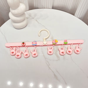 Portable Folding Laundry Drying Rack Cute Cartoon Star Travel Outdoors Multi-Function Sock Clip Hat Clip Handy Laundry Clamp