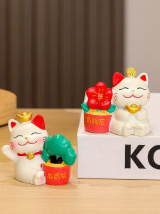Creative Festive Cat Attracting Fortune Decoration Home Office Entrance Decorations Cute Figurines Moving in Gift Resin Craft