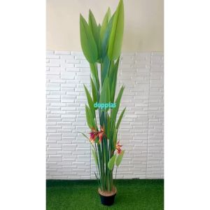 Pohon Artificial Tanaman Plastik Heliconia Bird Of Paradise T210 Latex Pot Dasar Hitam Dekorasi Apartemen Aesthetic