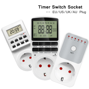 Electronic Digital Timer Switch Countdown Setting Socket Kitchen Timer Outlet Programmable Timing Socket Control EU US Plug