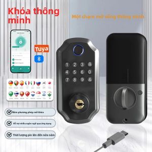 Khóa Thông Minh Trong Nhà Kết Hợp Mật Khẩu Vân Tay Bluetooth Khóa Cửa Hợp Kim Nhôm Cho Phòng Ngủ Văn Phòng Kho
